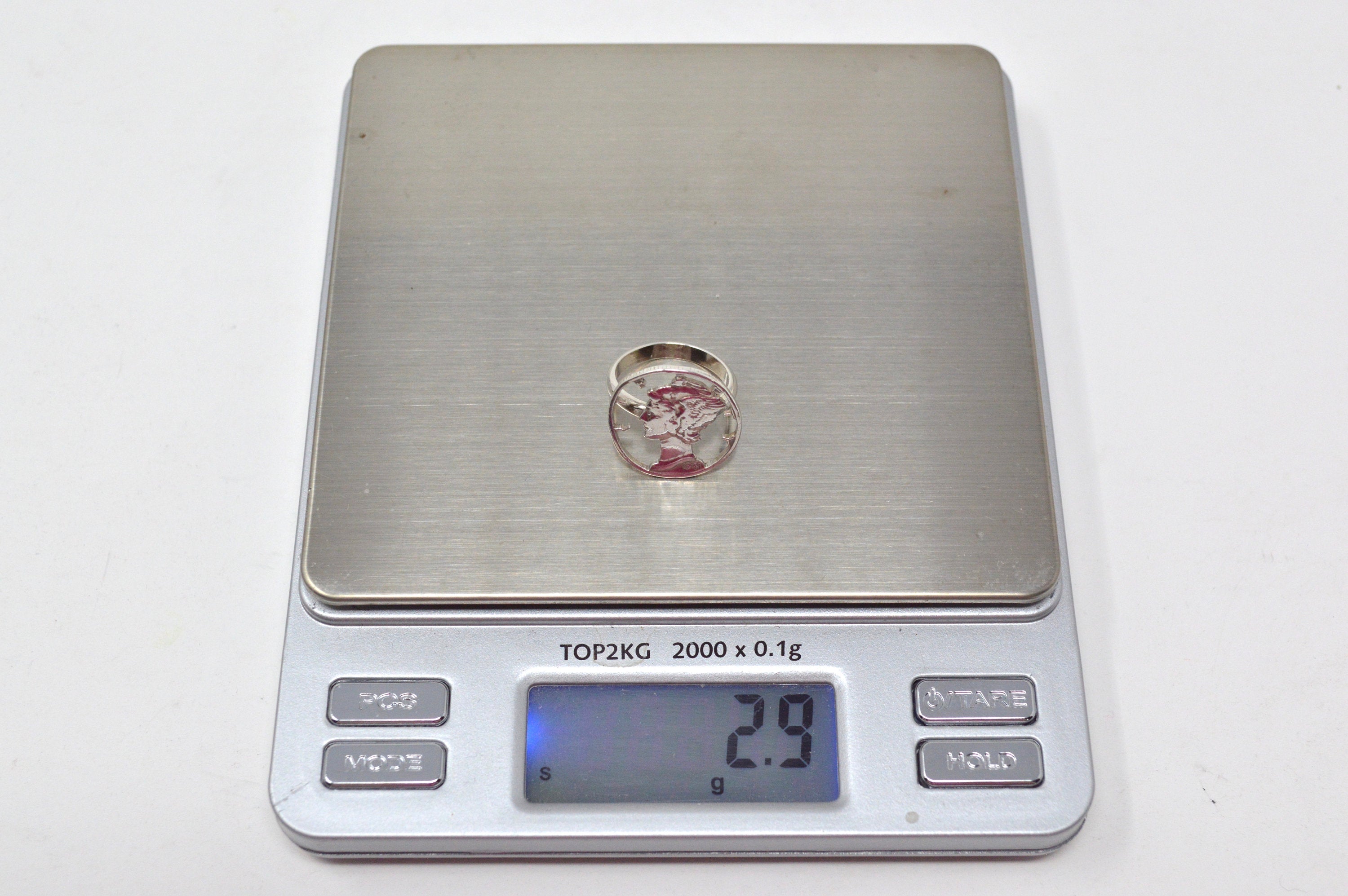 Antique 1941 Mercury Dime Sterling Silver Cutout Ring - Size 4.5 - Coin Jewelry | Jewelry > Rings | Wiccan Center