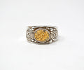 Vintage Designer Sajen Gold Druzy Sterling Silver Adjustable Ring - Size 10 | Jewelry > Rings | Wiccan Center