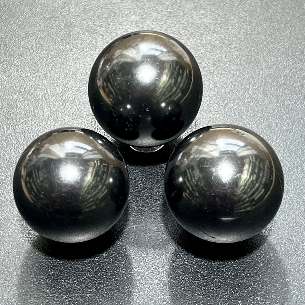Shungite Sphere (1.5 Inch) Polished Karelian Russian Mineralized Carbon | Home & Living > Home Decor > Home Accents > Rocks & Geodes | Wiccan Center