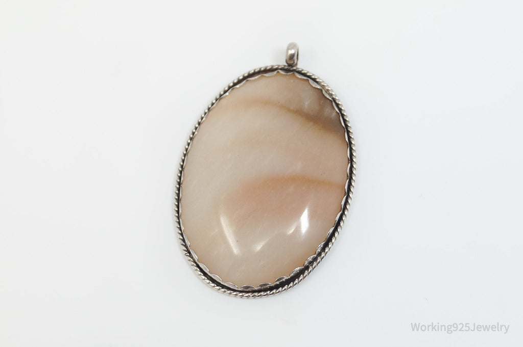 Vintage Large Agate Sterling Silver Necklace Pendant | Jewelry > Necklaces > Pendants | Wiccan Center