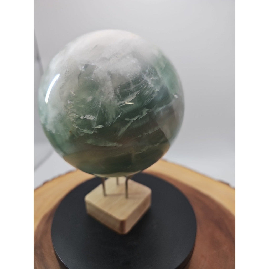 Large Natural Green Fluorite Quartz Crystal Sphere — 5.43 lbs, Madagascar | CrystalCloud Company | Crystal Spheres & Eggs | Wiccan Center