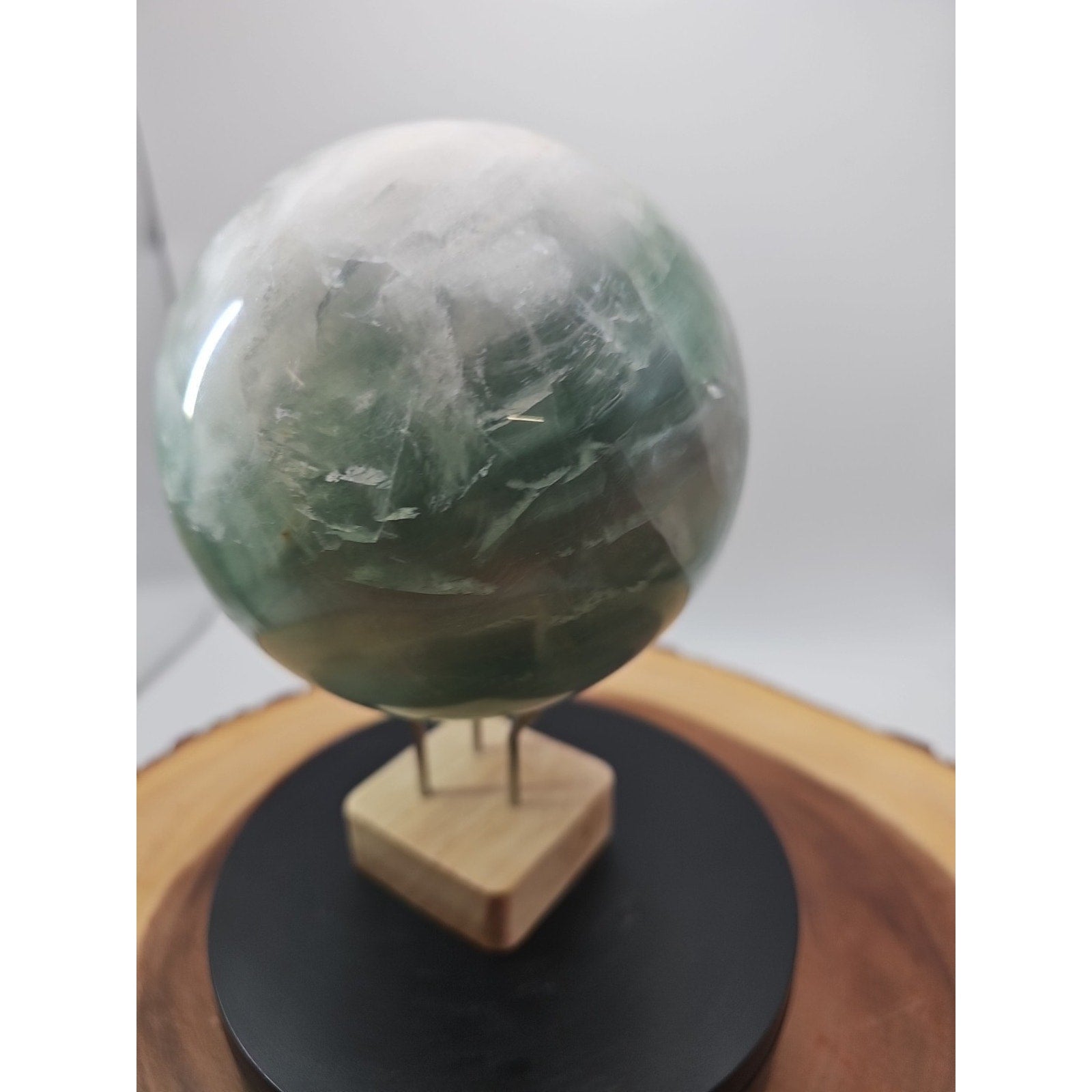 Large Natural Green Fluorite Quartz Crystal Sphere — 5.43 lbs, Madagascar | CrystalCloud Company | Crystal Spheres & Eggs | Wiccan Center