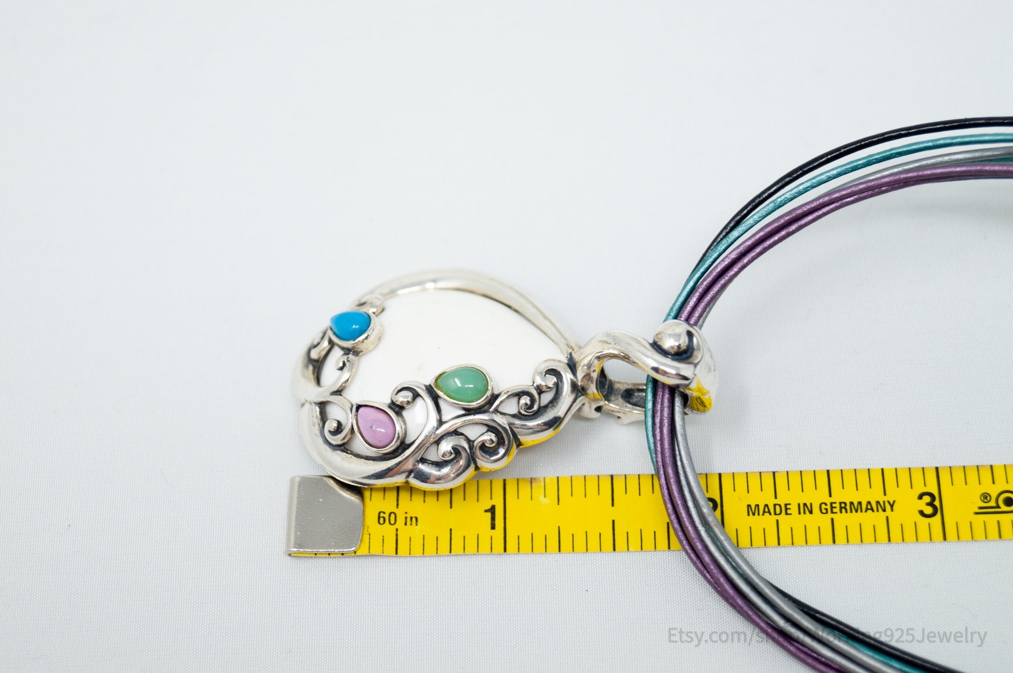 Vintage Designer Carolyn Pollack Relios Leather Sterling Silver Necklace | Jewelry > Necklaces | Wiccan Center