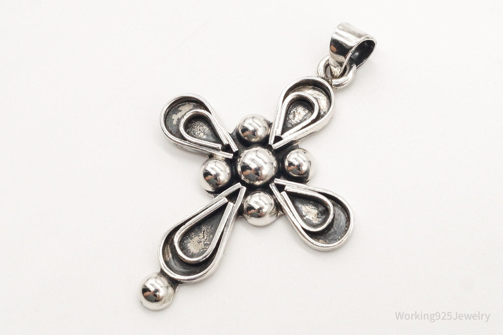 VTG RARE Large Mexico Modernist Bernice Goodspeed Sterling Silver Cross Pendant | Jewelry > Necklaces > Pendants | Wiccan Center