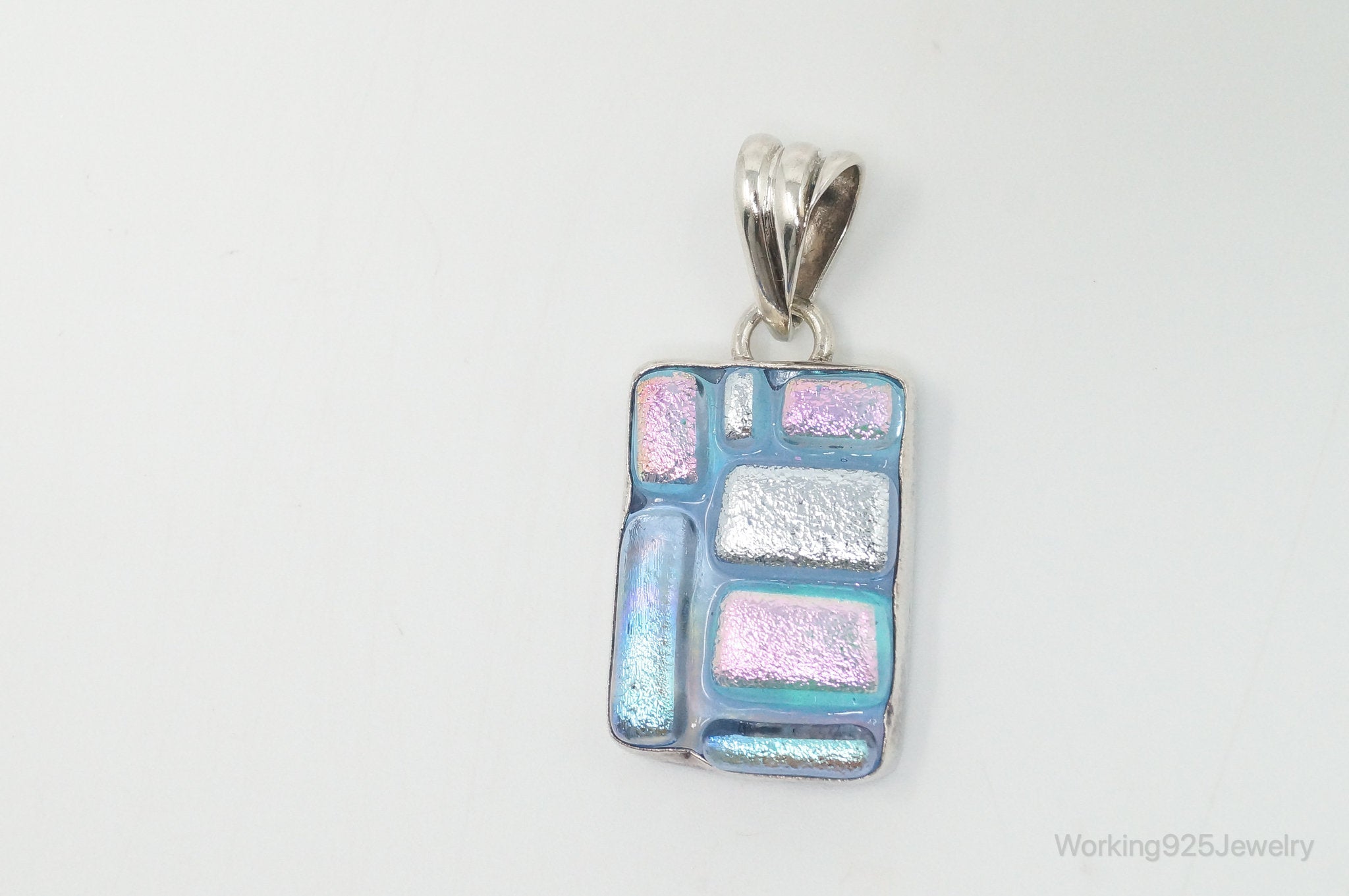 Vintage Large Art Glass 900 Silver Necklace Pendant | Jewelry > Necklaces > Pendants | Wiccan Center
