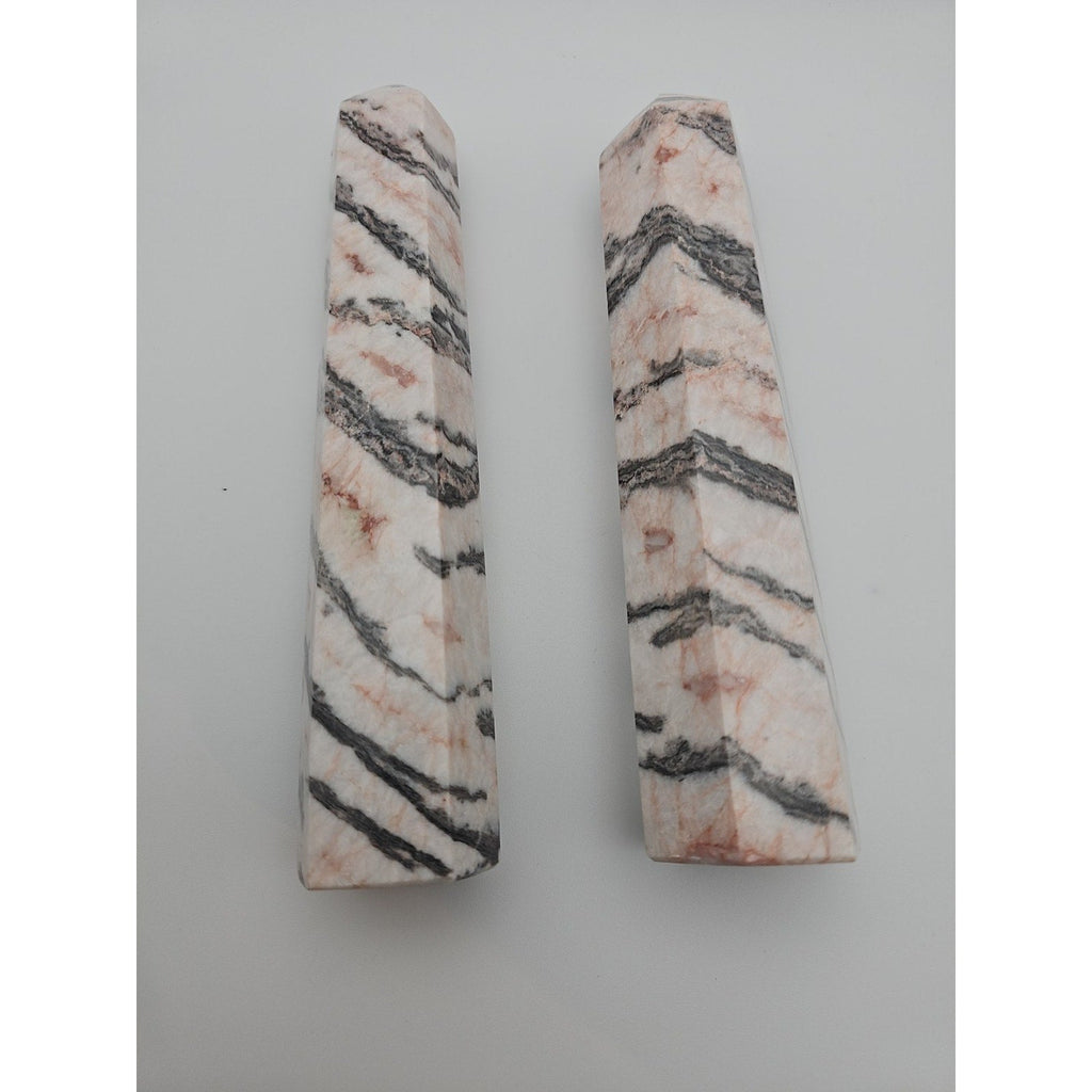 Pink Zebra Jasper 2.37lbs 1 Pair | Crystal Points & Towers | Wiccan Center