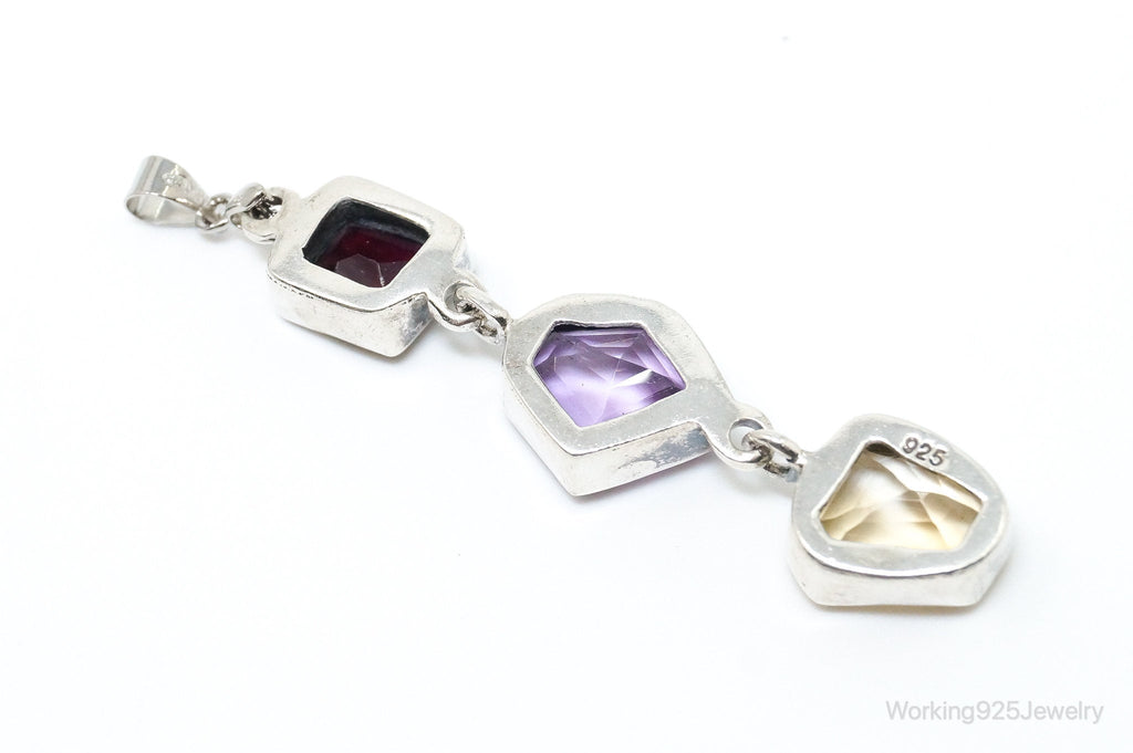 Vintage Multi Gem Sterling Silver Necklace Pendant | Jewelry > Necklaces > Pendants | Wiccan Center