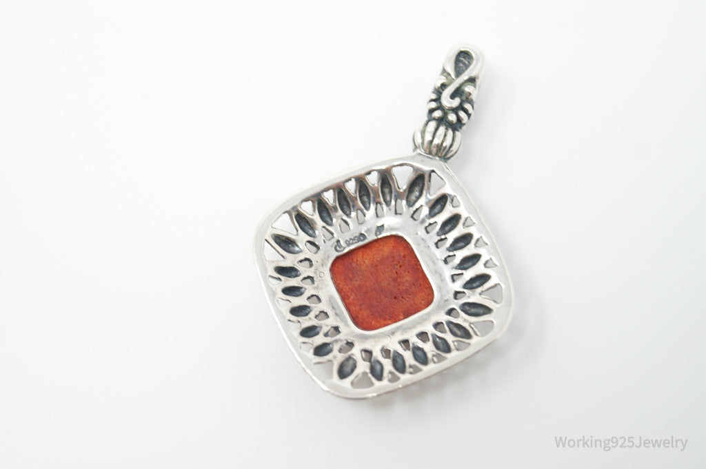 Vtg Carolyn Pollack Relios Raw Coral Flower Sterling Silver Necklace Pendant | Jewelry > Necklaces > Pendants | Wiccan Center