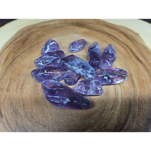 11Pcs Raw Natural Purple Amethyst Quartz Crystal Tumbled Healing Brazil .48lbs | Palm Stones & Tumbled Crystals | Wiccan Center
