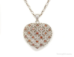Designer Orange Cubic Zirconia Sterling Silver Heart Necklace | Jewelry > Necklaces > Pendants | Wiccan Center