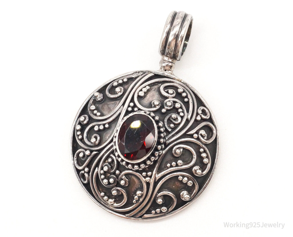 Large Designer BA Suarti Garnet Sterling Silver Pendant | Jewelry > Necklaces > Pendants | Wiccan Center