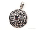 Large Designer BA Suarti Garnet Sterling Silver Pendant | Jewelry > Necklaces > Pendants | Wiccan Center