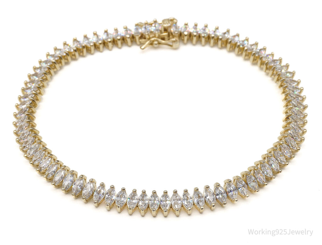 Vintage FAS Cubic Zirconia Gold Over Sterling Silver Bracelet | Jewelry > Bracelets | Wiccan Center