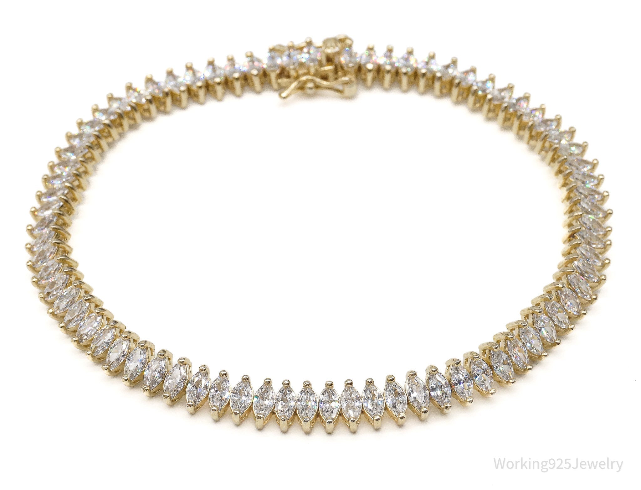 Vintage FAS Cubic Zirconia Gold Over Sterling Silver Bracelet | Jewelry > Bracelets | Wiccan Center