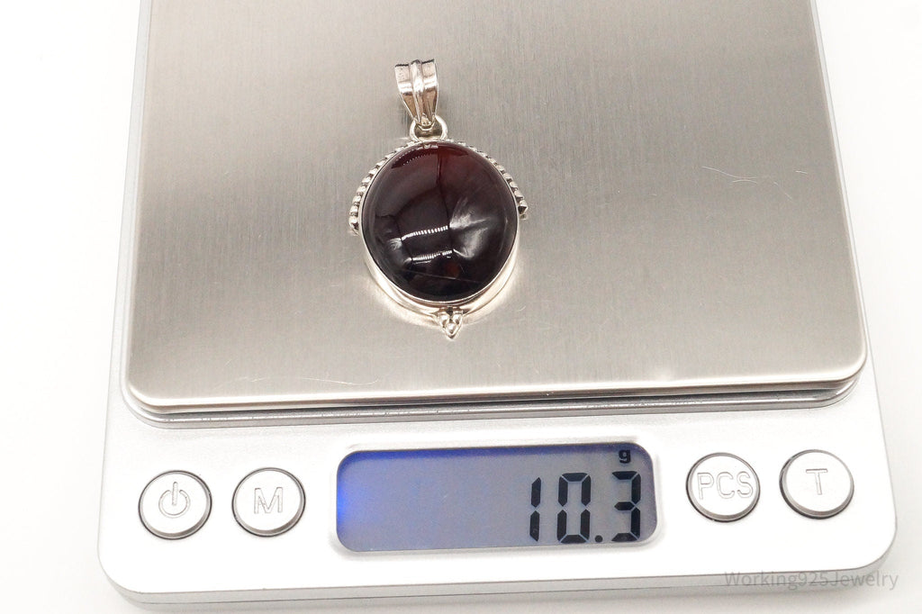 Vintage Large Red Agate Sterling Silver Pendant | Jewelry > Necklaces > Pendants | Wiccan Center