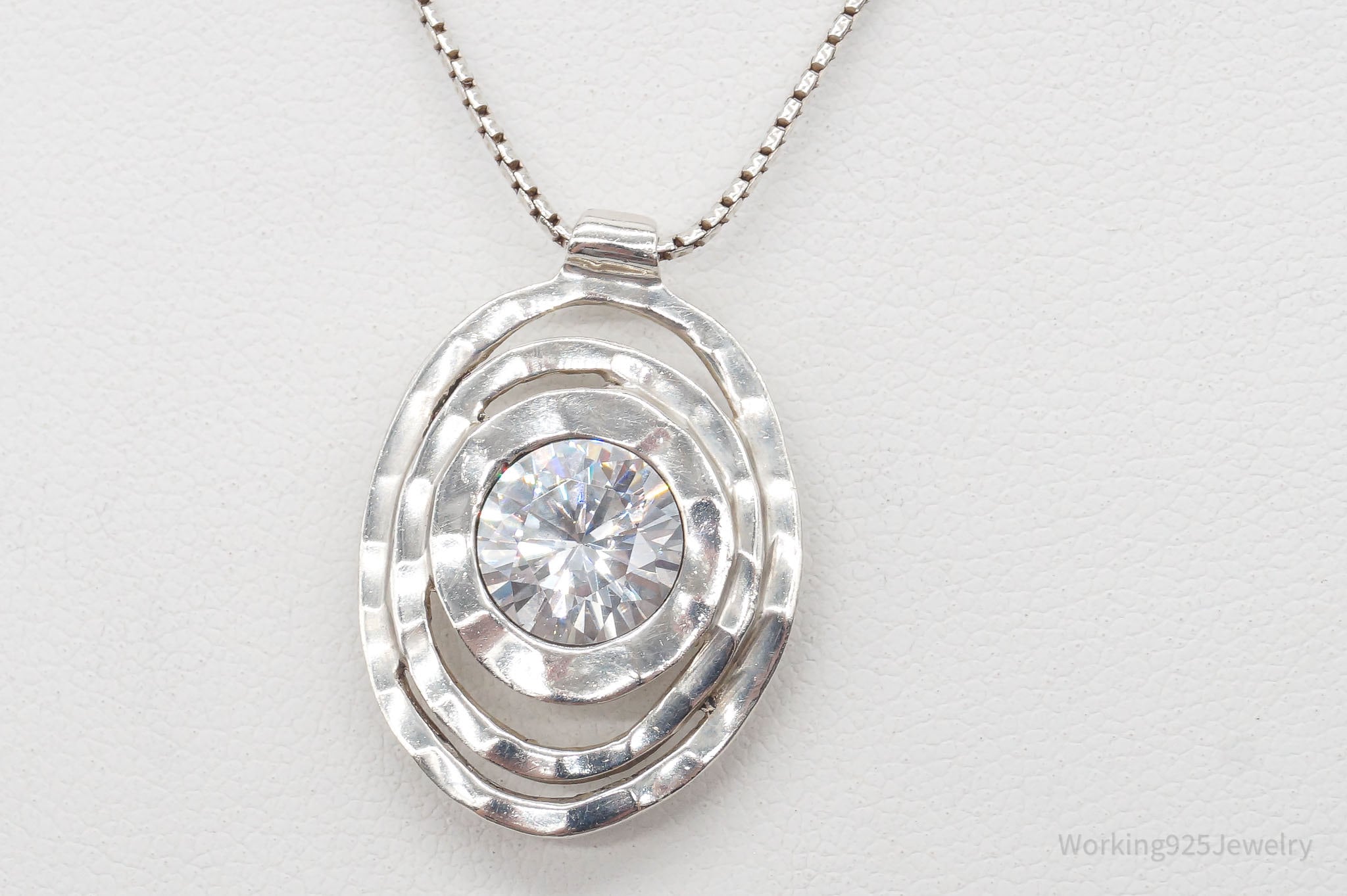 VTG Designer Silpada Large Cubic Zirconia Sterling Silver Necklace | Jewelry > Necklaces > Pendants | Wiccan Center