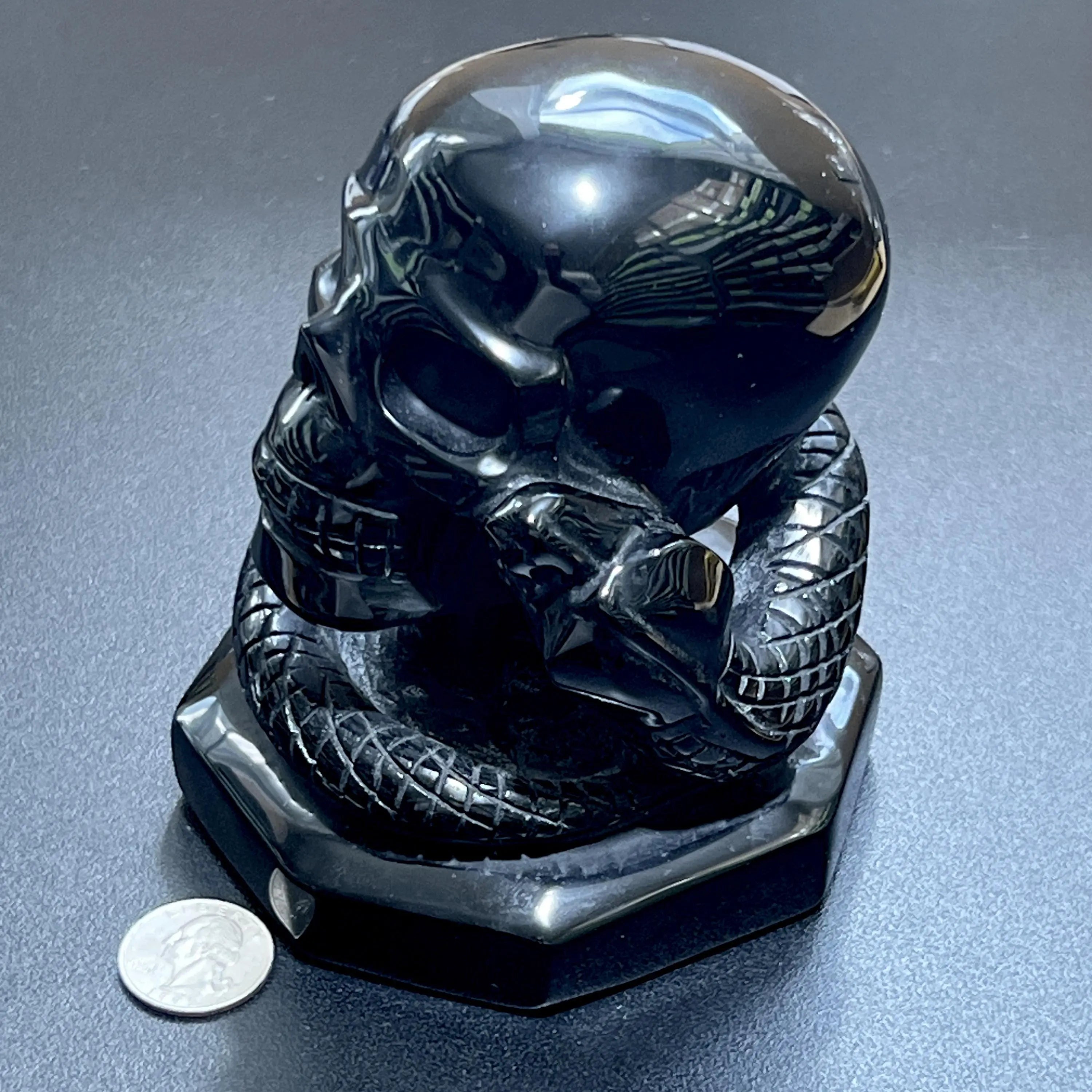 Large Skull and Snake Obsidian Carving Select Wholesale | Art & Collectibles > Sculpture > Art Objects | Wiccan Center