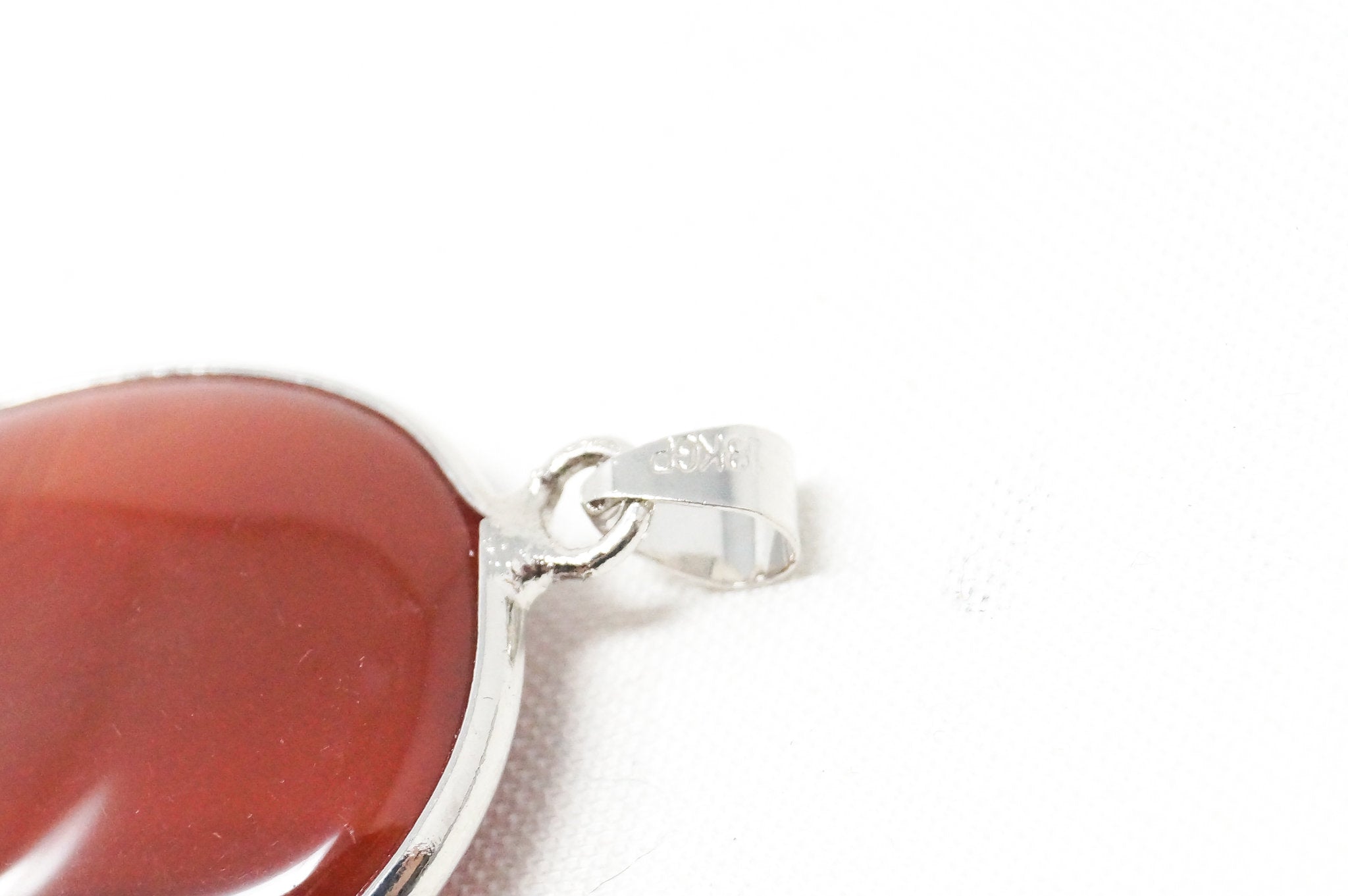 Vintage Large Red Lace Agate 18K White Gold Plated Sterling Silver Pendant | Jewelry > Necklaces > Pendants | Wiccan Center