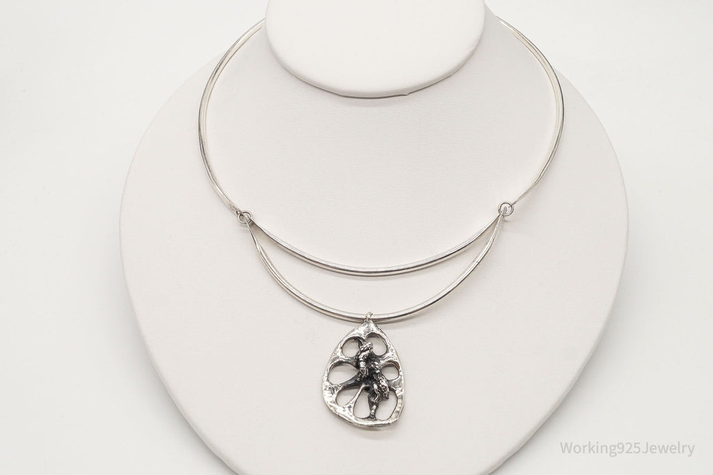 Unique RARE Vintage Cotter Brutalist Silver Necklace | Jewelry > Necklaces > Pendants | Wiccan Center