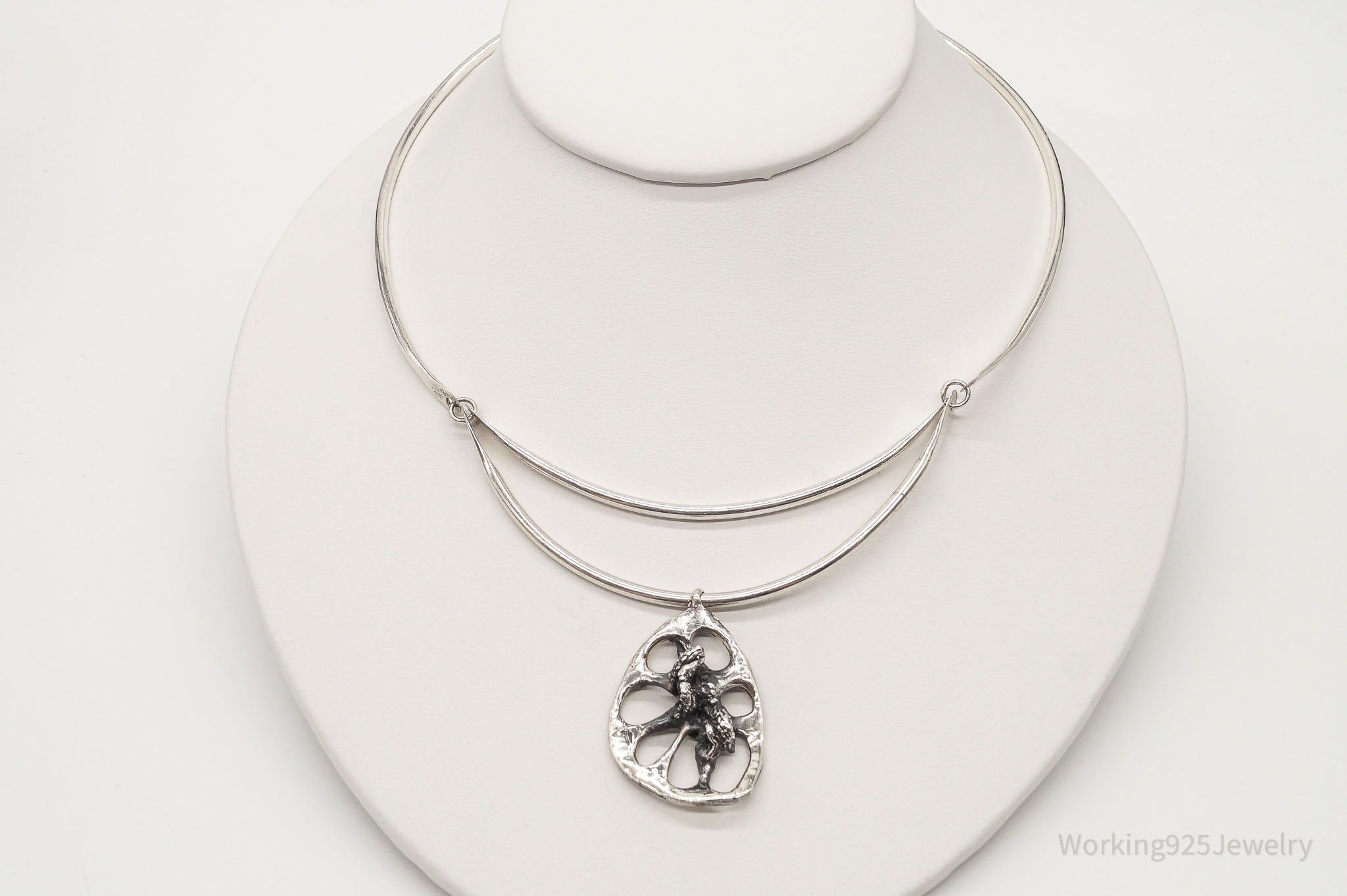 Unique RARE Vintage Cotter Brutalist Silver Necklace | Jewelry > Necklaces > Pendants | Wiccan Center