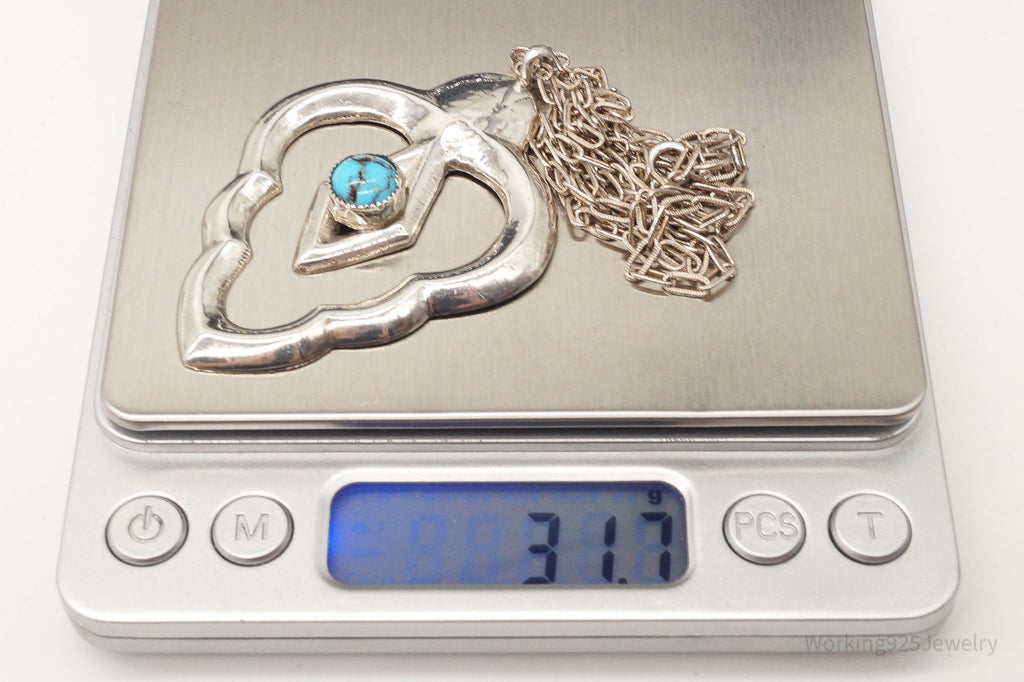 Vintage Native American Blue Turquoise Sterling Silver Necklace | Jewelry > Necklaces | Wiccan Center