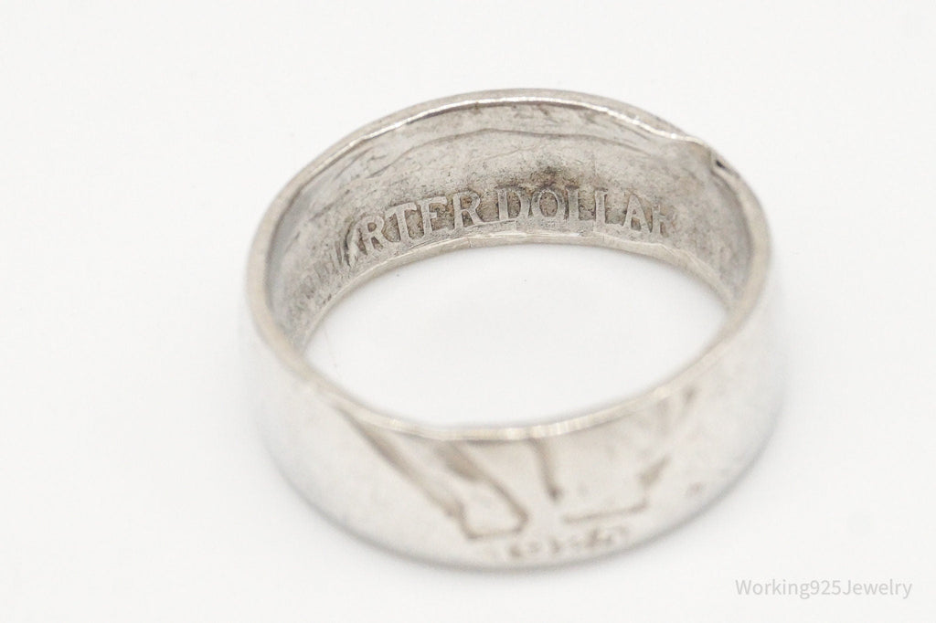 Vintage 1925 Standing Liberty Quarter Dollar Coin Silver Ring - Size 6.75 | Jewelry > Rings | Wiccan Center