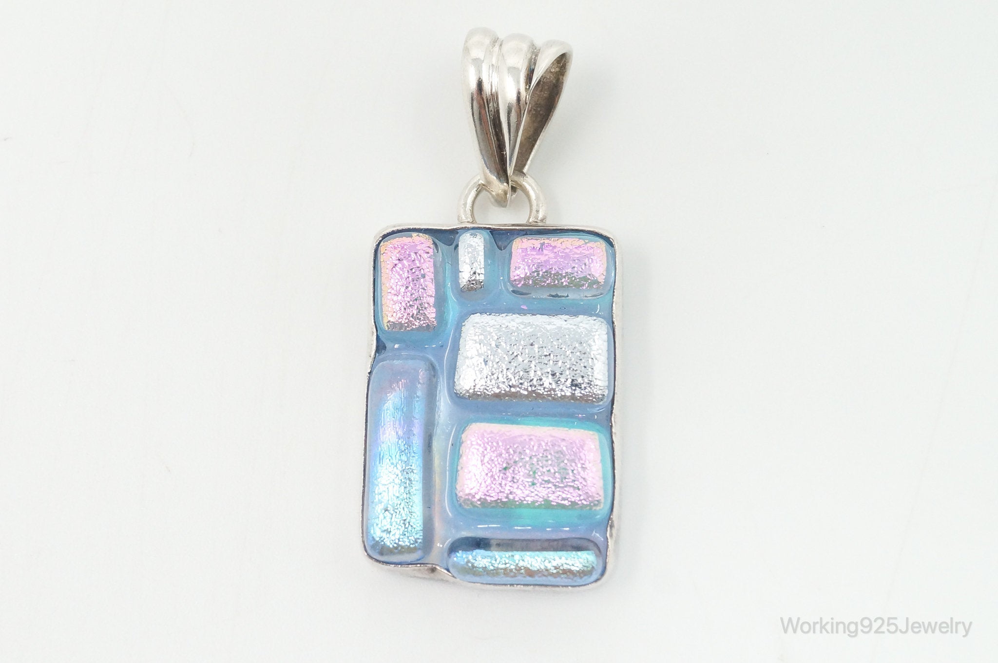 Vintage Large Art Glass 900 Silver Necklace Pendant | Jewelry > Necklaces > Pendants | Wiccan Center
