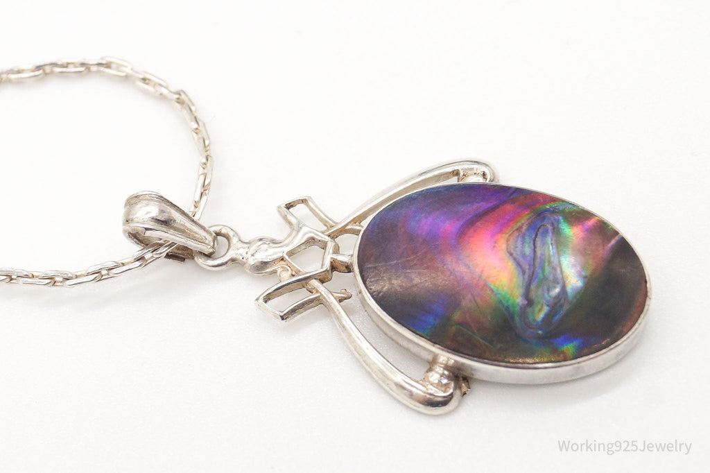 Vintage Designer Ciana Paua Abalone Shell Sterling Silver Necklace | Jewelry > Necklaces > Pendants | Wiccan Center