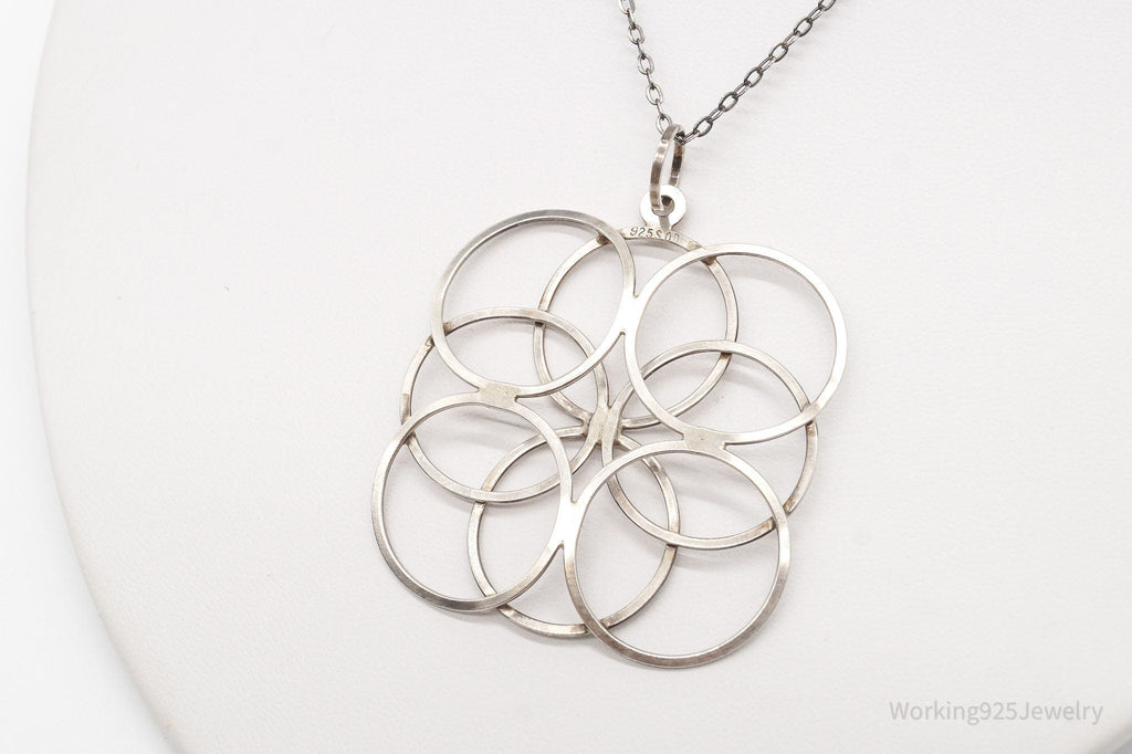 Vintage Modernist Linked Circles Sterling Silver Pendant - 835S Silver Chain | Jewelry > Necklaces > Pendants | Wiccan Center