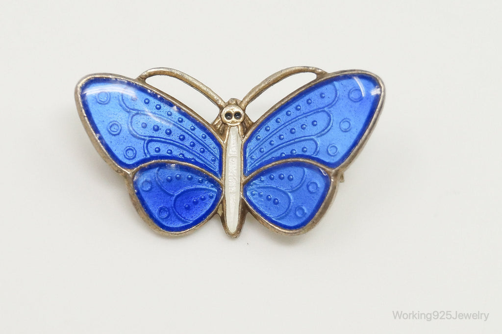 VTG Norway Aksel Holmsen Butterfly Enamel Gold Wash Sterling Silver Pin Brooch | Jewelry > Brooches, Pins & Clips | Wiccan Center