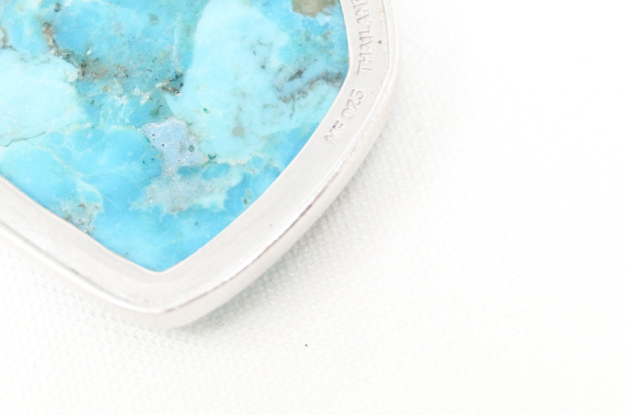 Vintage Southwest Style Mosaic Turquoise Cz Sterling Silver Necklace Pendant | Jewelry > Necklaces > Pendants | Wiccan Center