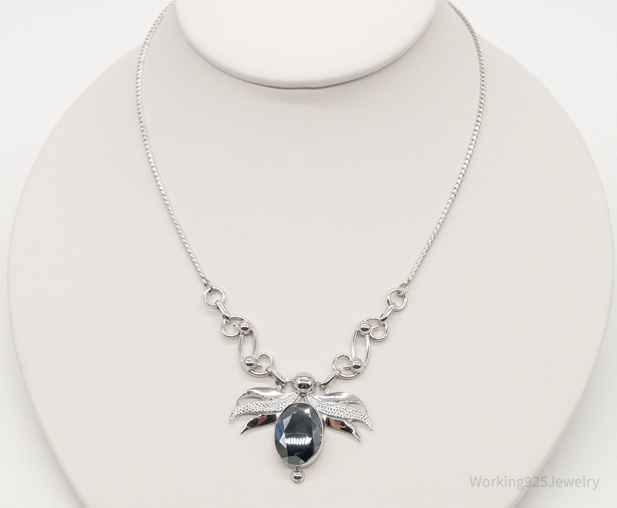 Antique Hematite Sterling Silver Filigree Necklace | Jewelry > Necklaces > Pendants | Wiccan Center