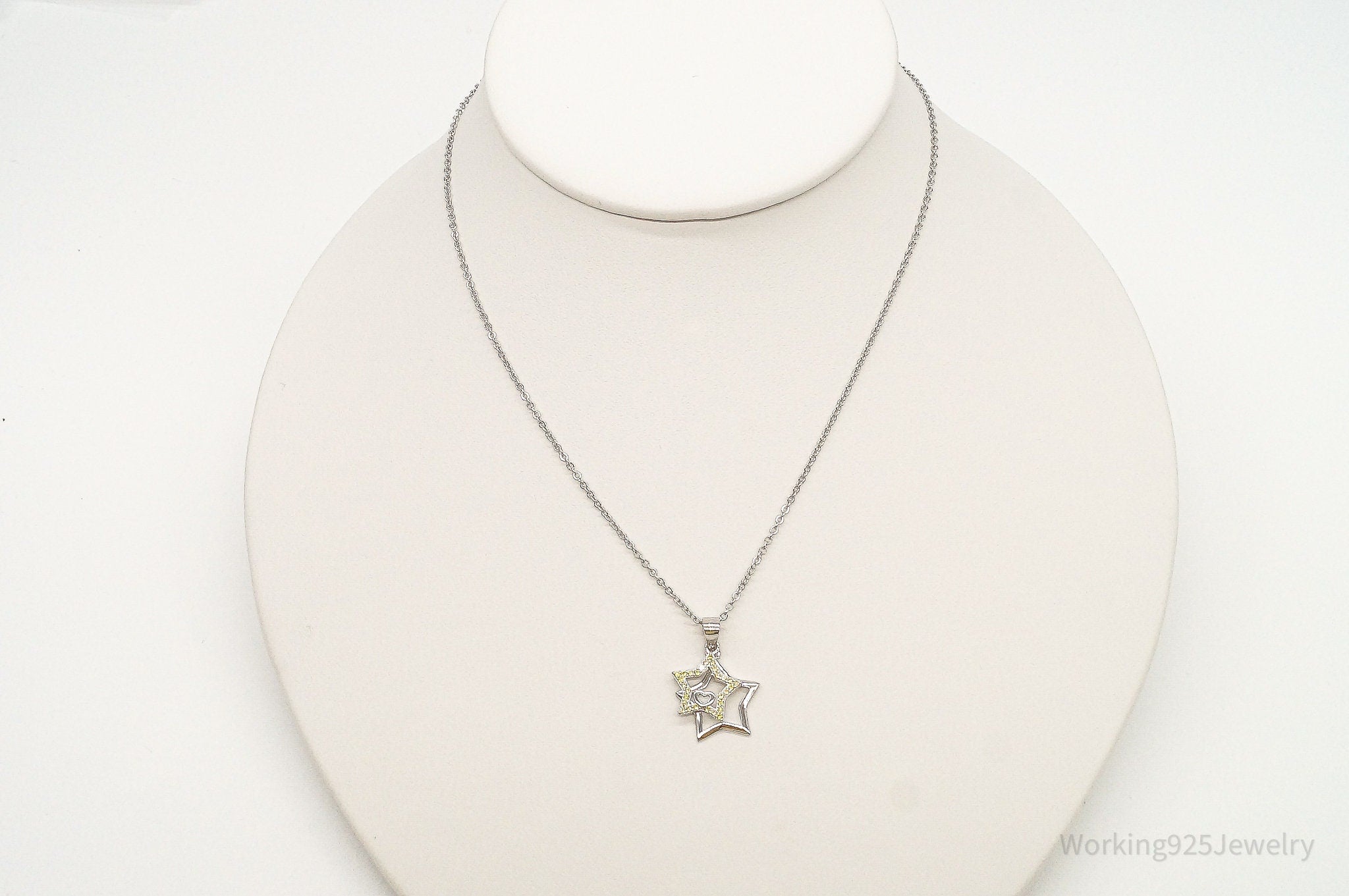 Designer Ryze Cubic Zirconia Stars Sterling Silver Necklace | Jewelry > Necklaces > Pendants | Wiccan Center