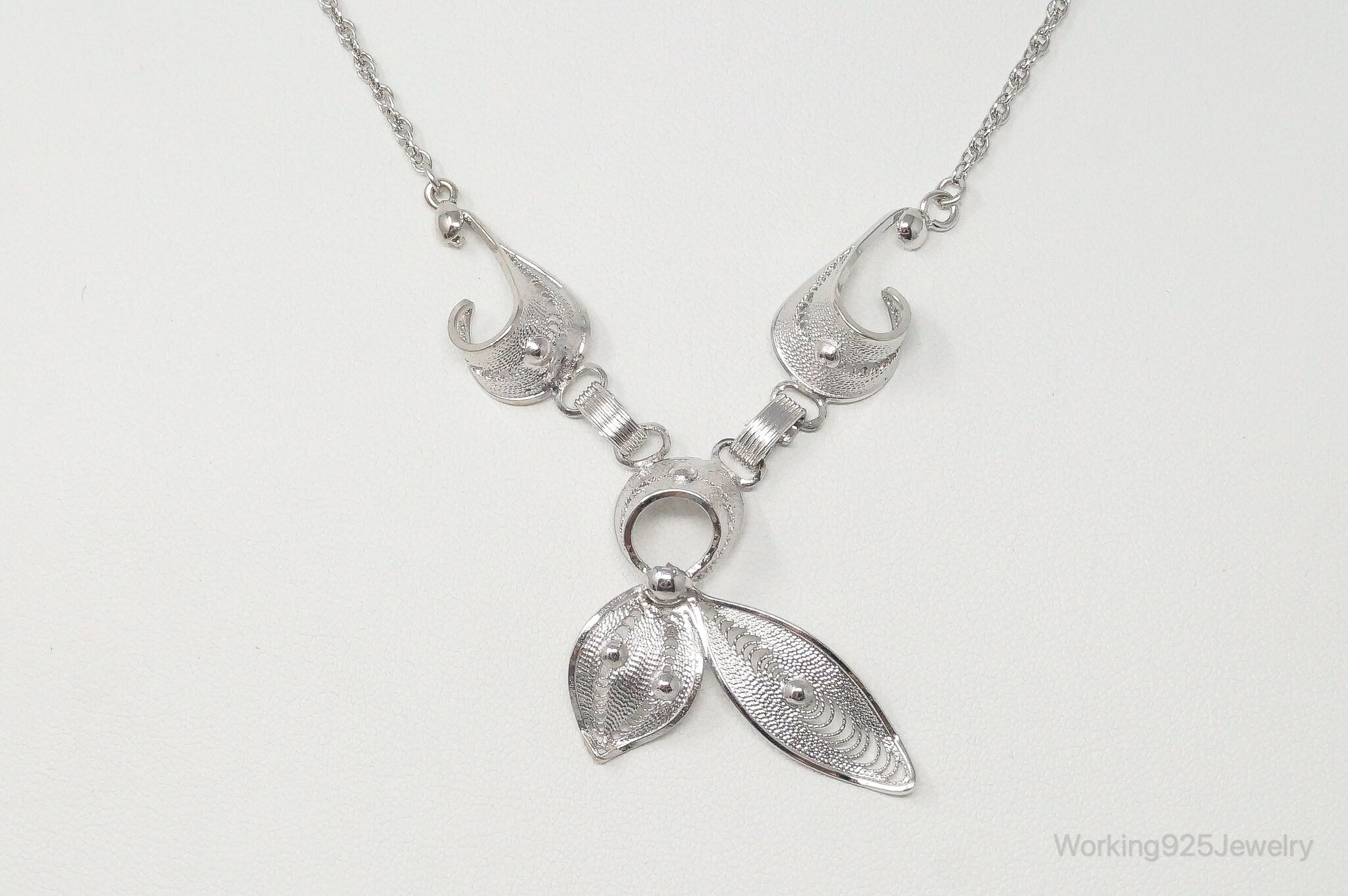 Vintage Joseph Esposito Filigree Sterling Silver Necklace | Jewelry > Necklaces > Pendants | Wiccan Center