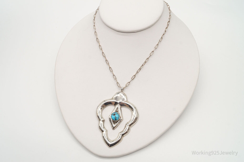 Vintage Native American Blue Turquoise Sterling Silver Necklace | Jewelry > Necklaces | Wiccan Center