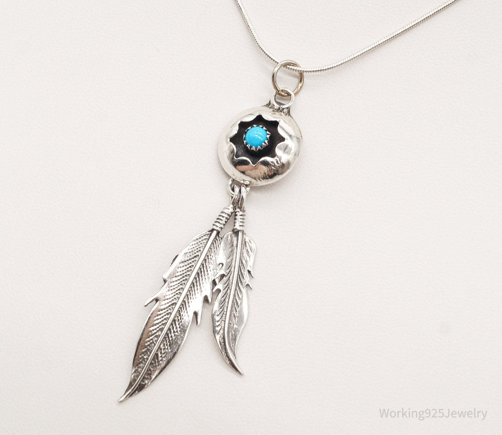Vintage Native American Turquoise Sterling Silver Necklace | Jewelry > Necklaces > Pendants | Wiccan Center