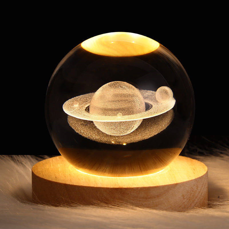 Luminous Starry Sky And Planets Moon Moon Crystal Ball Small Night Lamp Projection Ambience Light Creative Gift New Strange Gift | 0 | Wiccan Center