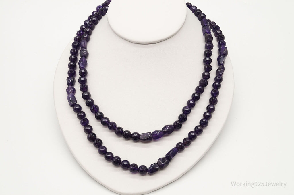 Vintage Desert Rose Trading Amethyst Bead Sterling Silver Necklace 40" | Jewelry > Necklaces > Pendants | Wiccan Center