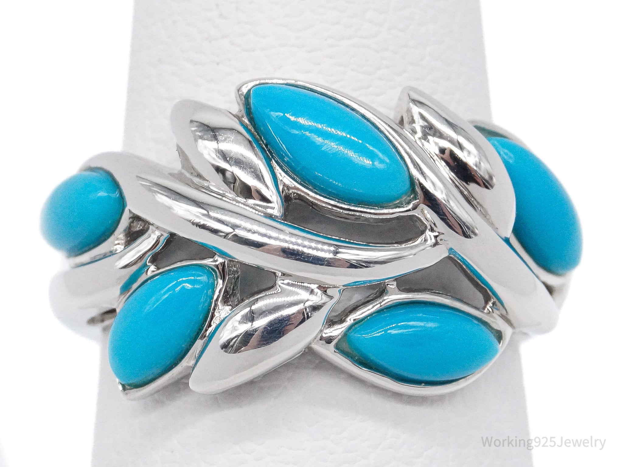 Vintage Designer EA Turquoise Sterling Silver Ring - Size 5 | Jewelry > Rings | Wiccan Center