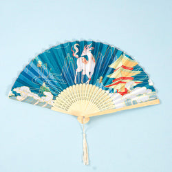 Chinese Style Women's Tasseled Portable Cheongsam Folding Fan | Fans | Wiccan Center