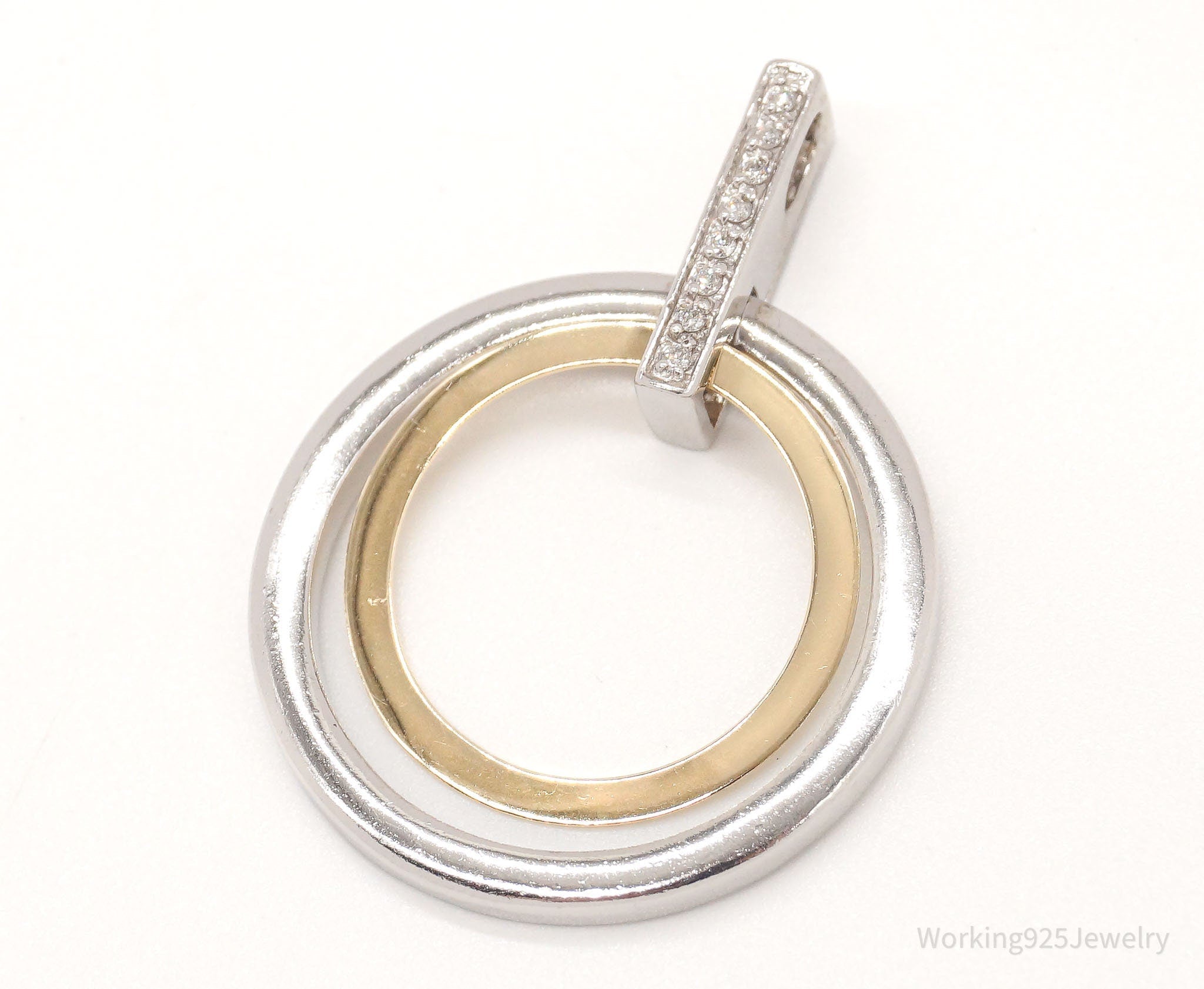 Vintage Designer Alwand Vahan 14K Gold Cubic Zirconia Sterling Silver Pendant | Jewelry > Necklaces > Pendants | Wiccan Center