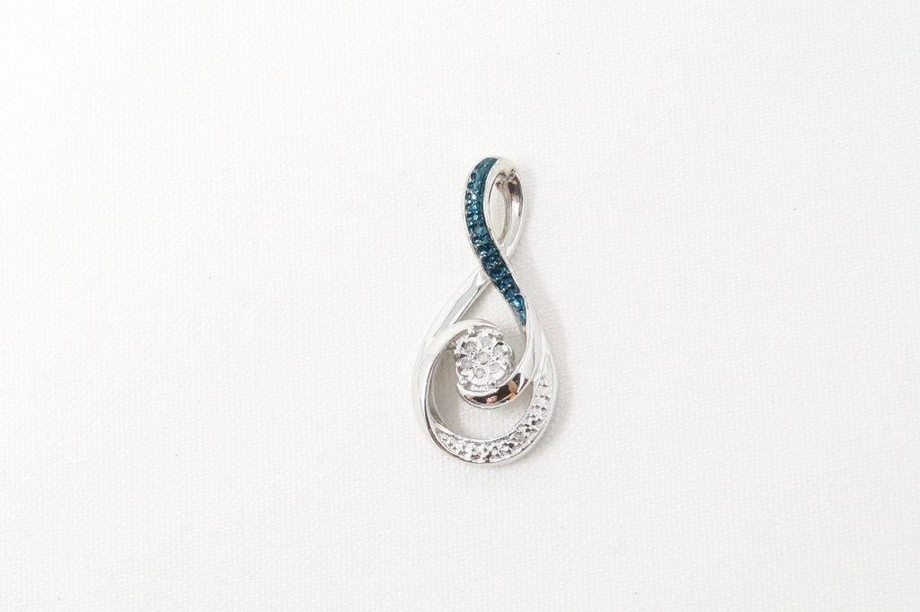 Vintage Blue Diamond Sterling Silver Necklace Pendant | Jewelry > Necklaces > Pendants | Wiccan Center
