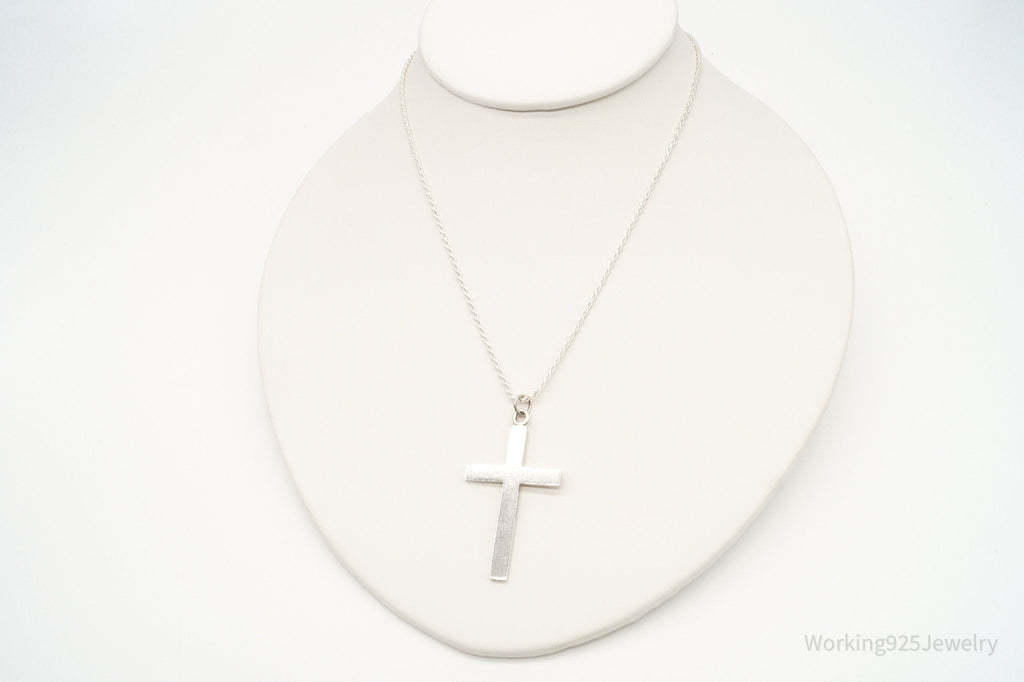 Vintage Large Designer HBF Cross Sterling Silver Necklace | Jewelry > Necklaces > Pendants | Wiccan Center