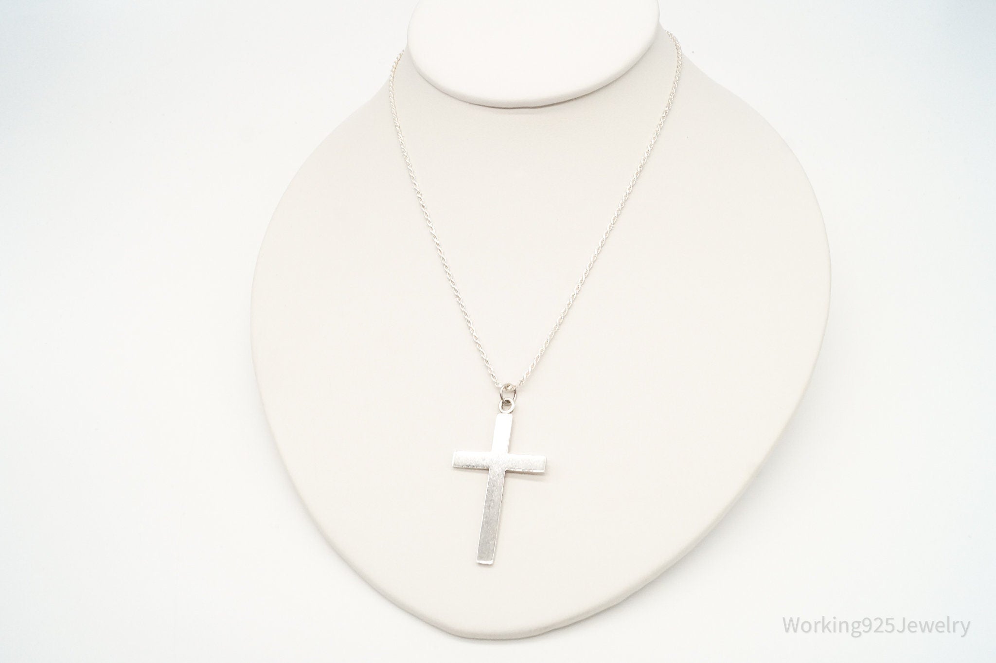 Vintage Large Designer HBF Cross Sterling Silver Necklace | Jewelry > Necklaces > Pendants | Wiccan Center
