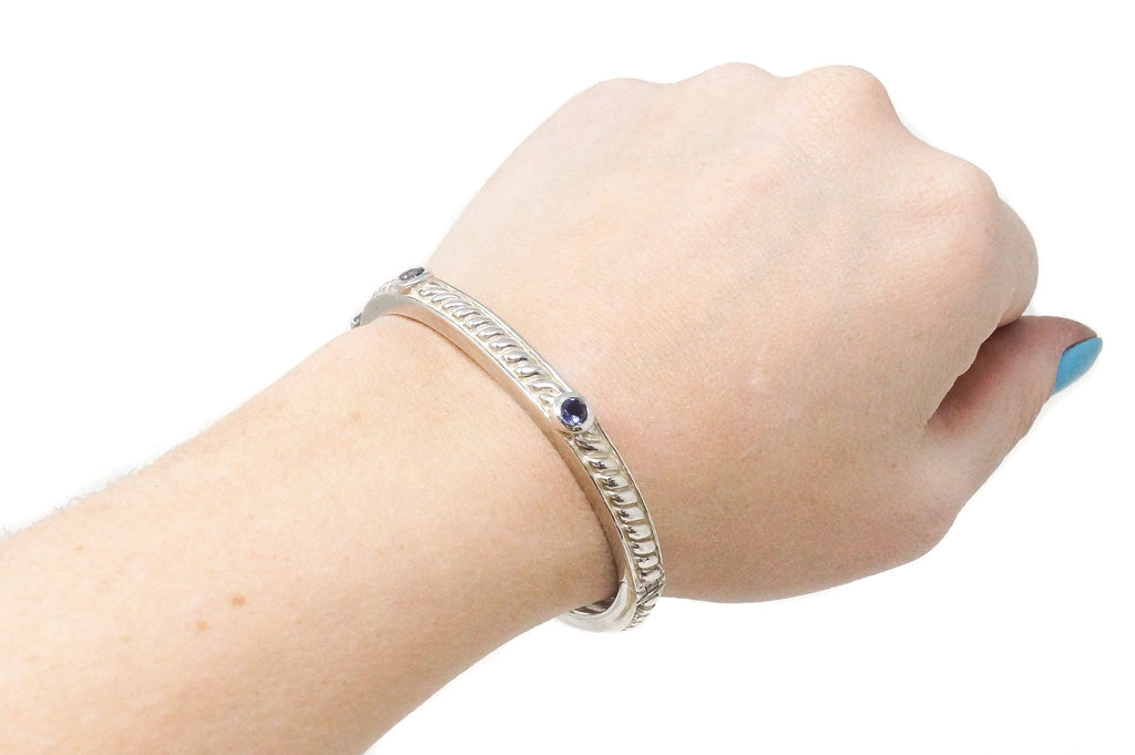 Vintage Designer Judith Ripka Amethyst Cable Sterling Silver Bracelet | Jewelry > Bracelets | Wiccan Center