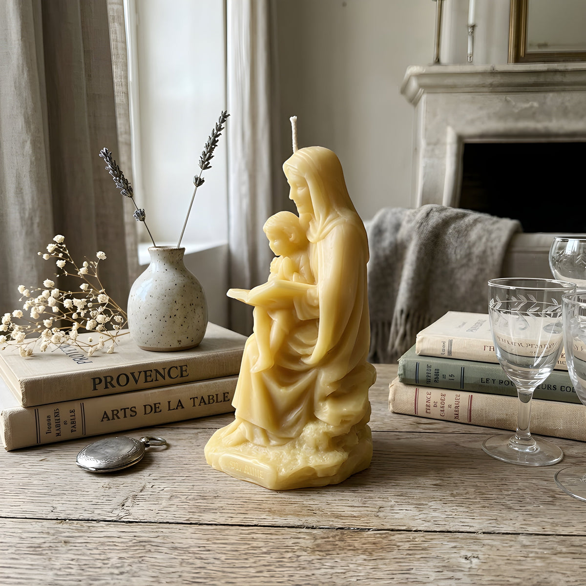Saint Anne Teaching Virgin Mary Beeswax Christian Candle | Candles | Wiccan Center