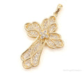 Large Designer JCM Swarovski Crystal Gold Vermeil Cross Sterling Silver Pendant | Jewelry > Necklaces > Pendants | Wiccan Center