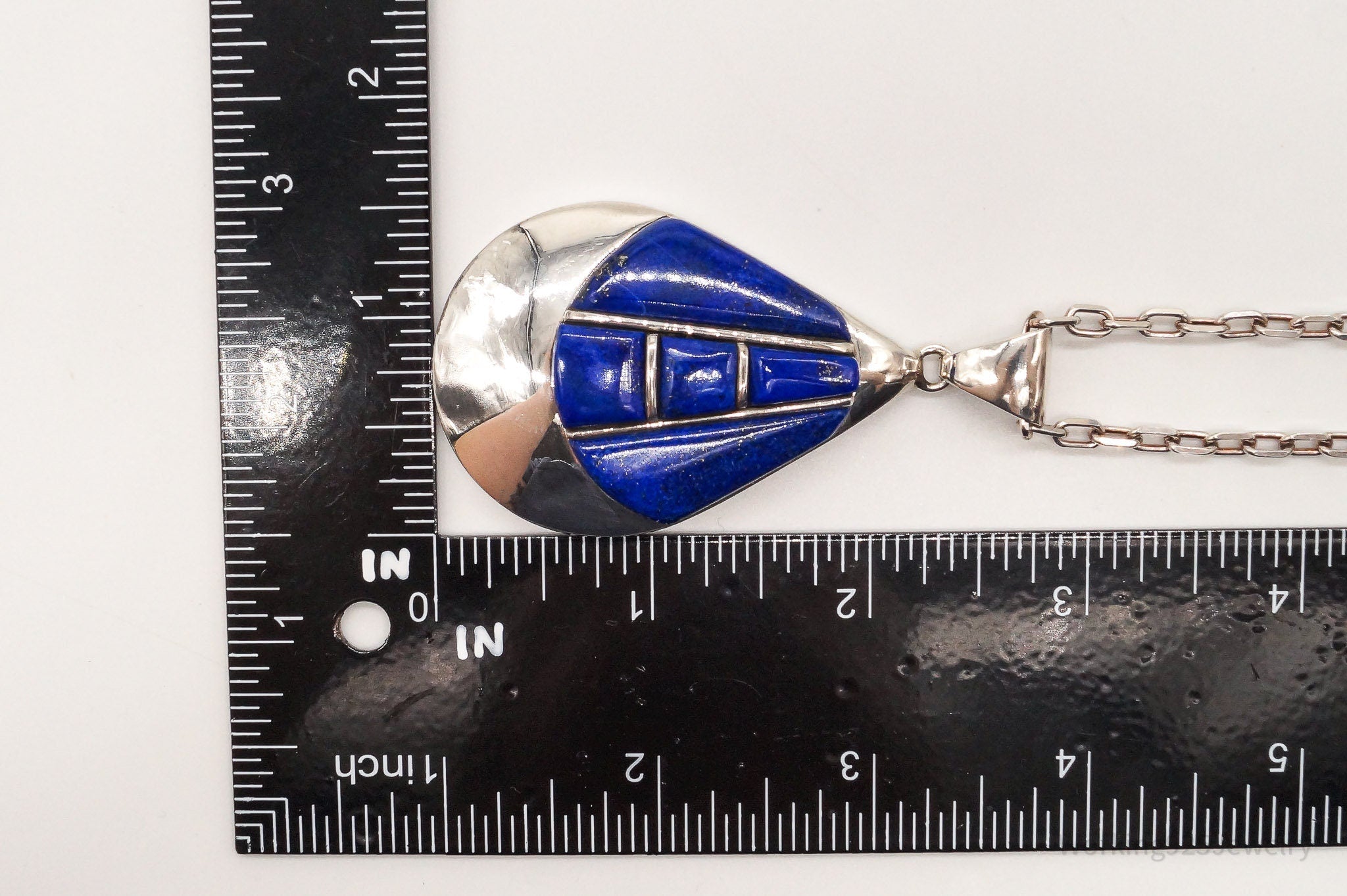 Vintage Artisan SJI Lazuli Lazuli Inlay Sterling Silver Necklace | Jewelry > Necklaces > Pendants | Wiccan Center