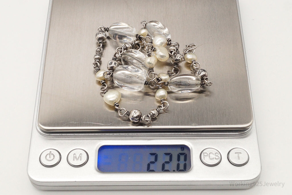 Vintage Retired Silpada Pearl Crystal Quartz Sterling Silver Necklace | Jewelry > Necklaces > Pendants | Wiccan Center