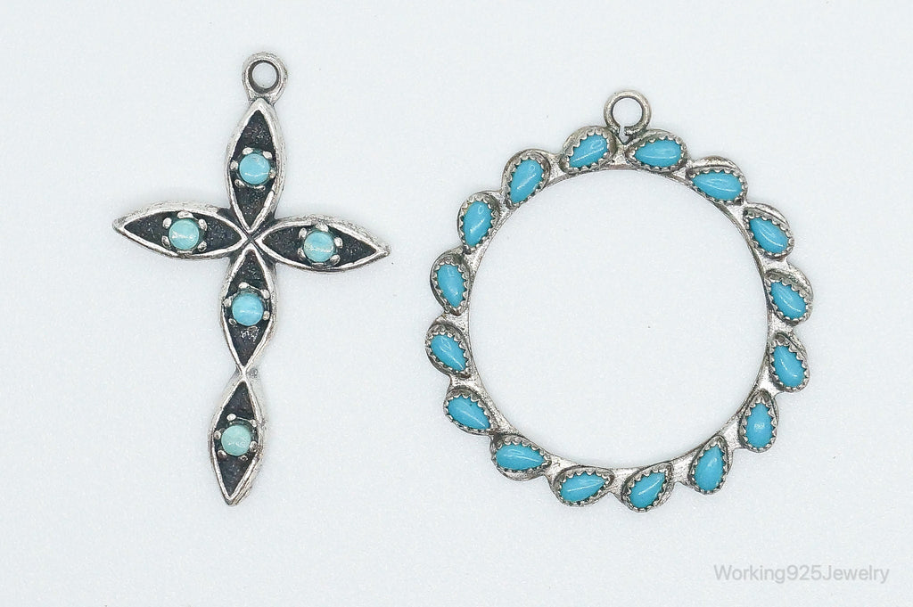 Vintage Native American Turquoise Sterling Silver Pendant Set | Jewelry > Necklaces > Pendants | Wiccan Center